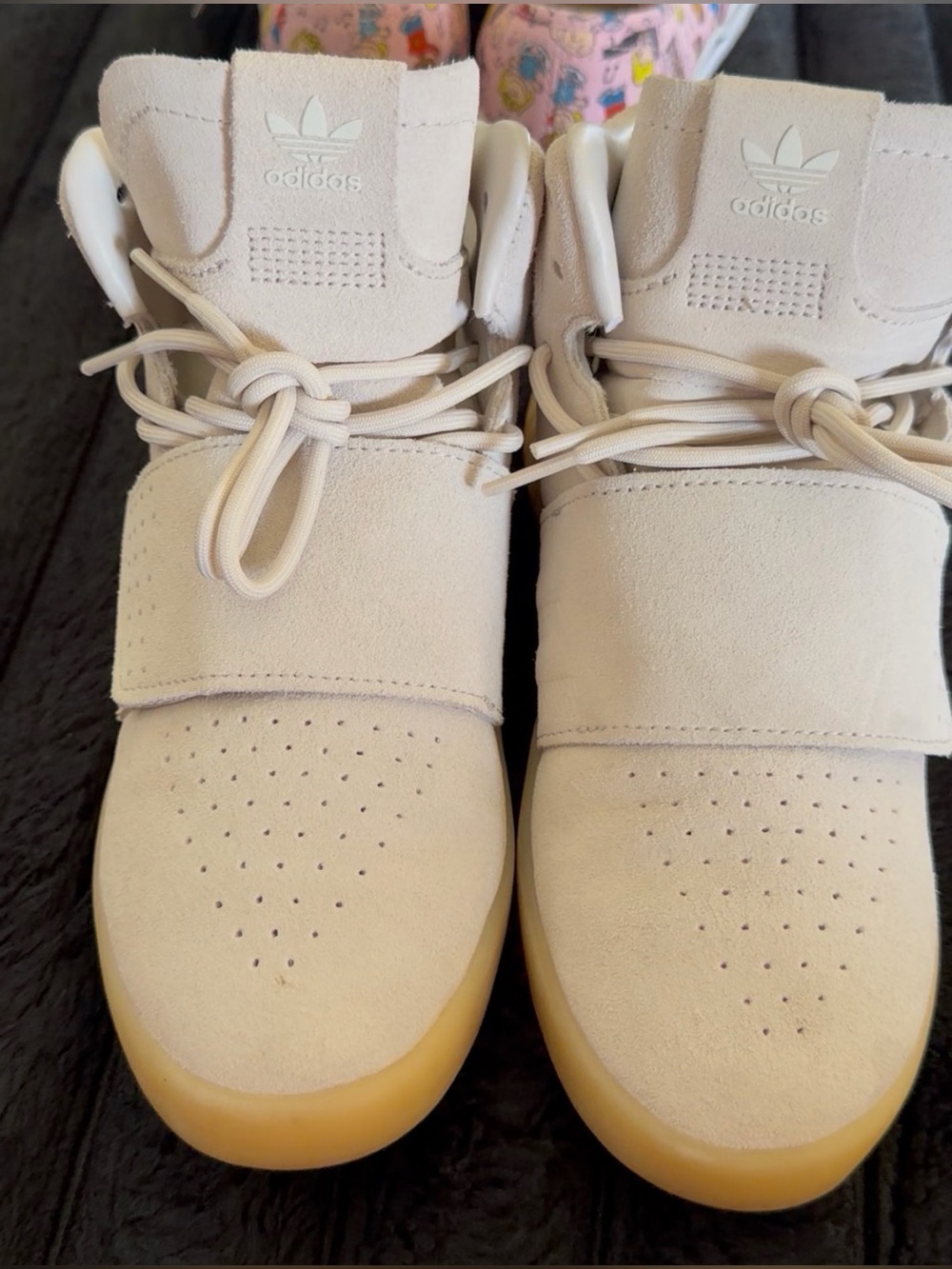 adidas Tubular Women Beige Suede High-Top Sneakers with Gum Sole